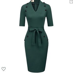 Vintage belted pencil dress